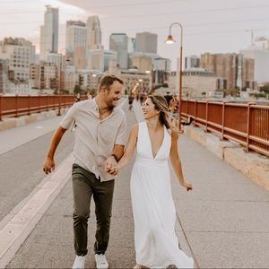White long chiffon dress